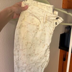 J. Crew Cream Embroidered High-Rise Women's Jeans